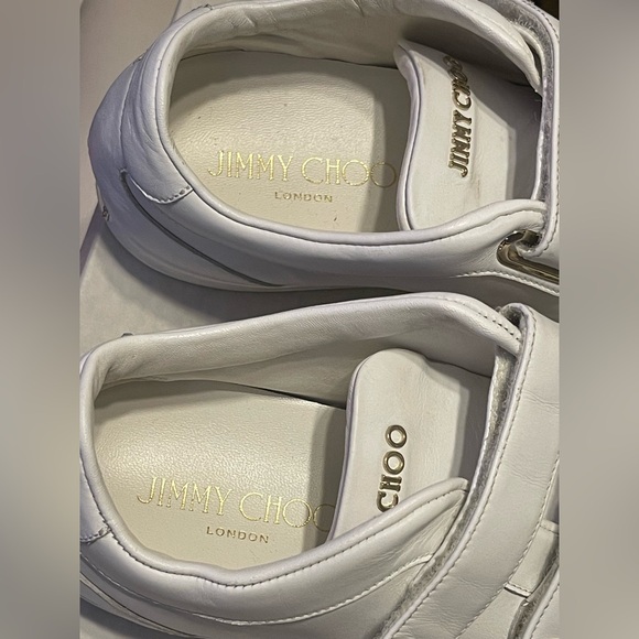 (W/ Box & Dust Bag) Jimmy Choo NY Leather Velcro Sneakers